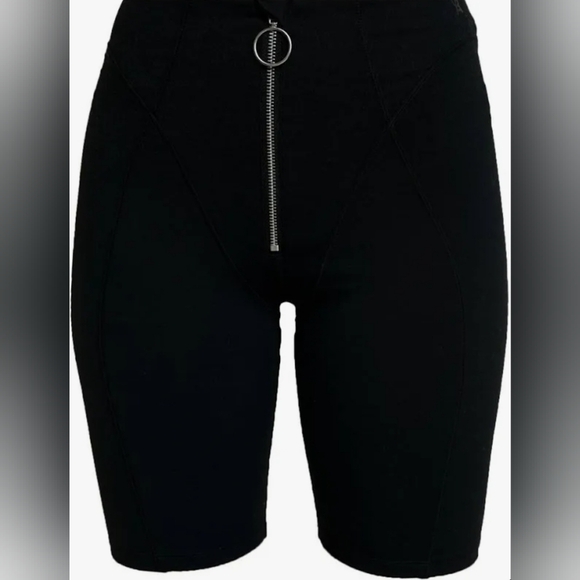 Good American The Warrior Zip Front Bike Shorts Size 4 Large - Picture 2 of 10
